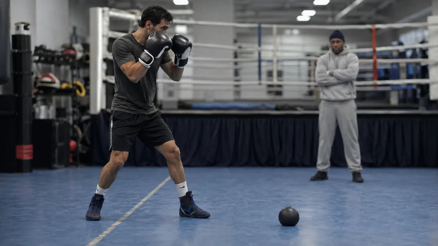 Boxing Footwork Ball Drill for Better Range